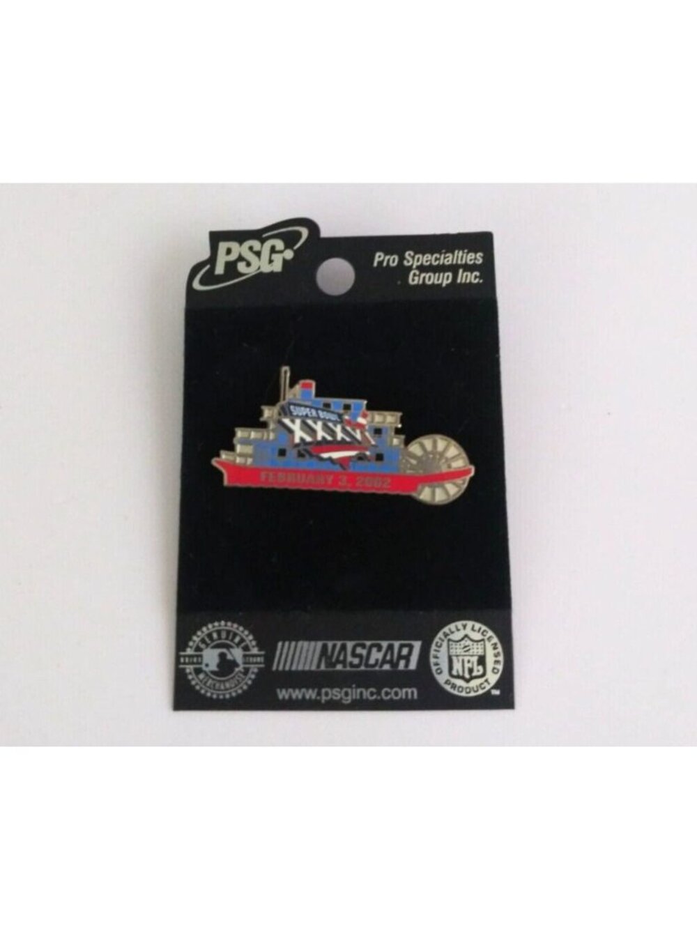New PSG NFL Super Bowl 2001 New England Patriots vs Rams Pin XXXVI 36 Steamboat